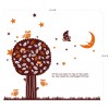 The Mysterious Moon Stars Tree and Birds Wall Sticker